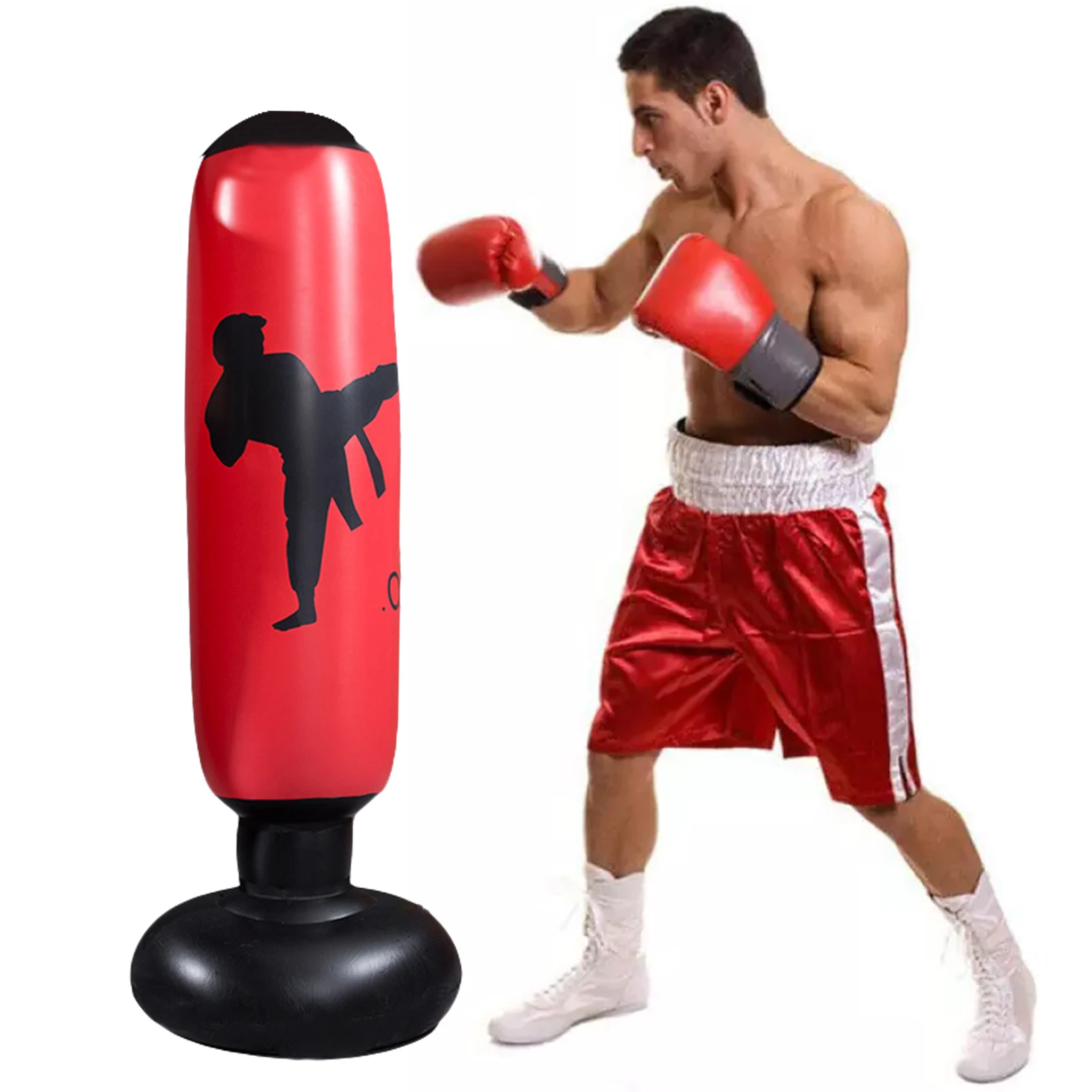 

160cm Boxing Punching Bag Free Standing Punching Bag For Kids And Adults Inflatable Free-Stand Tumbler Punching Bag