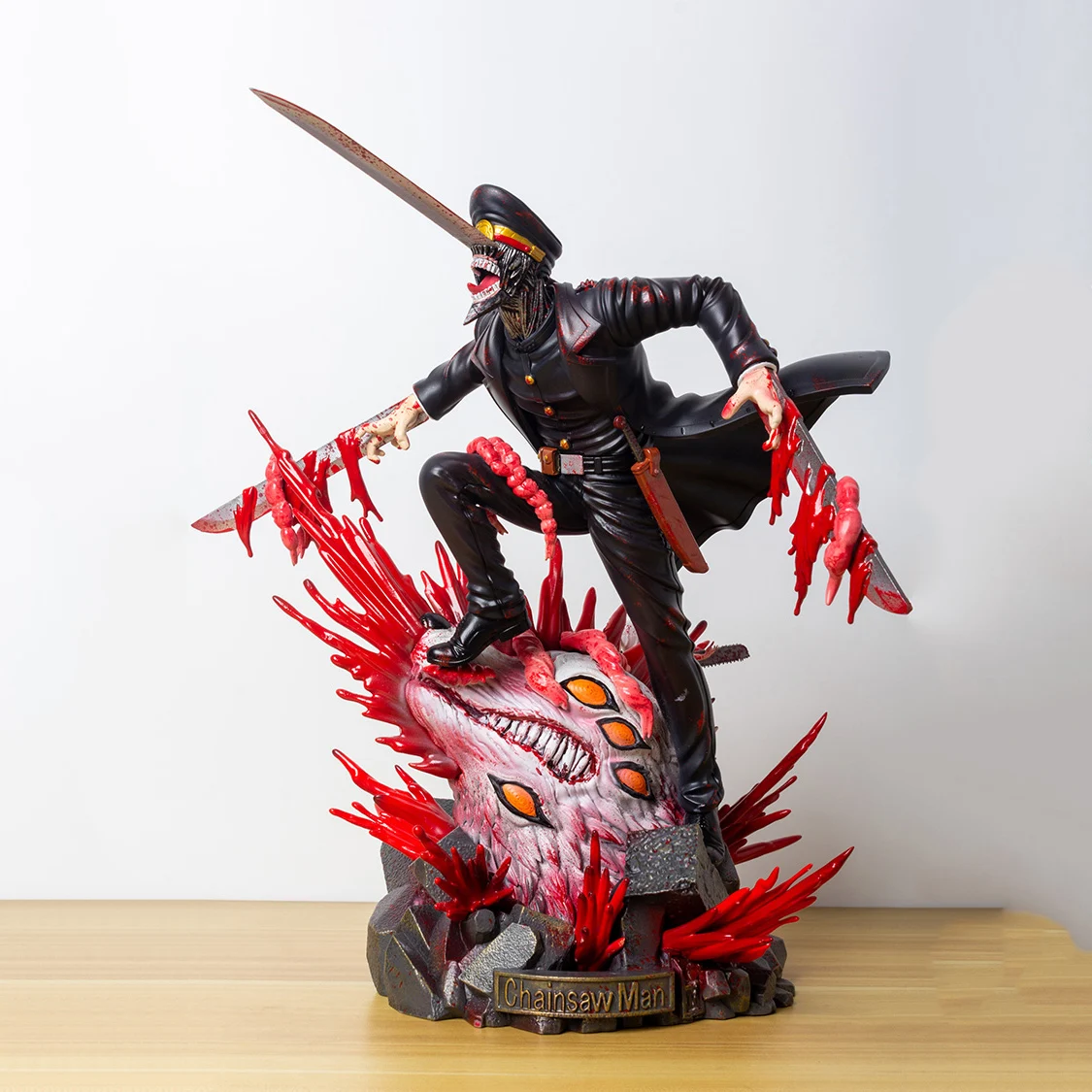 

35cm Chainsaw Man Katana Man VS Denji Anime Figure Samurai Sword Action Figure Makima Figurine Adult Collectible Model Doll Toys