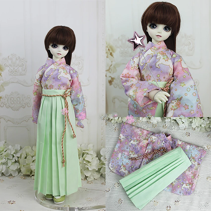 

allaosify Improved Kimono Japanese Style BJD SD DD Doll Clothes 1/3 1/4 1/6 Skirt