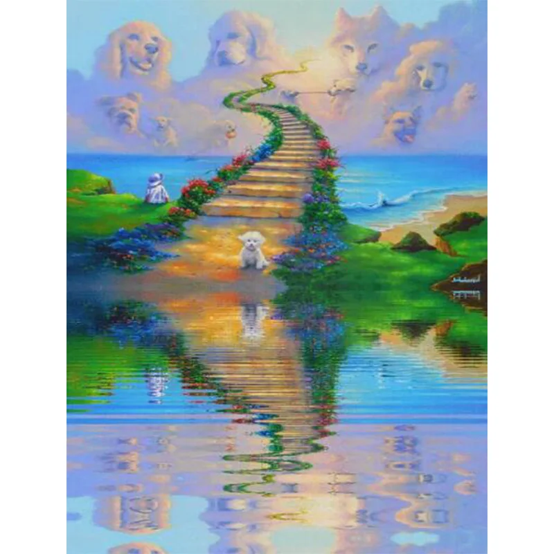 5d Diy Ab Алмазная Картина Вышивка Крестиком Полная Круглая Квадратная Собаки С
