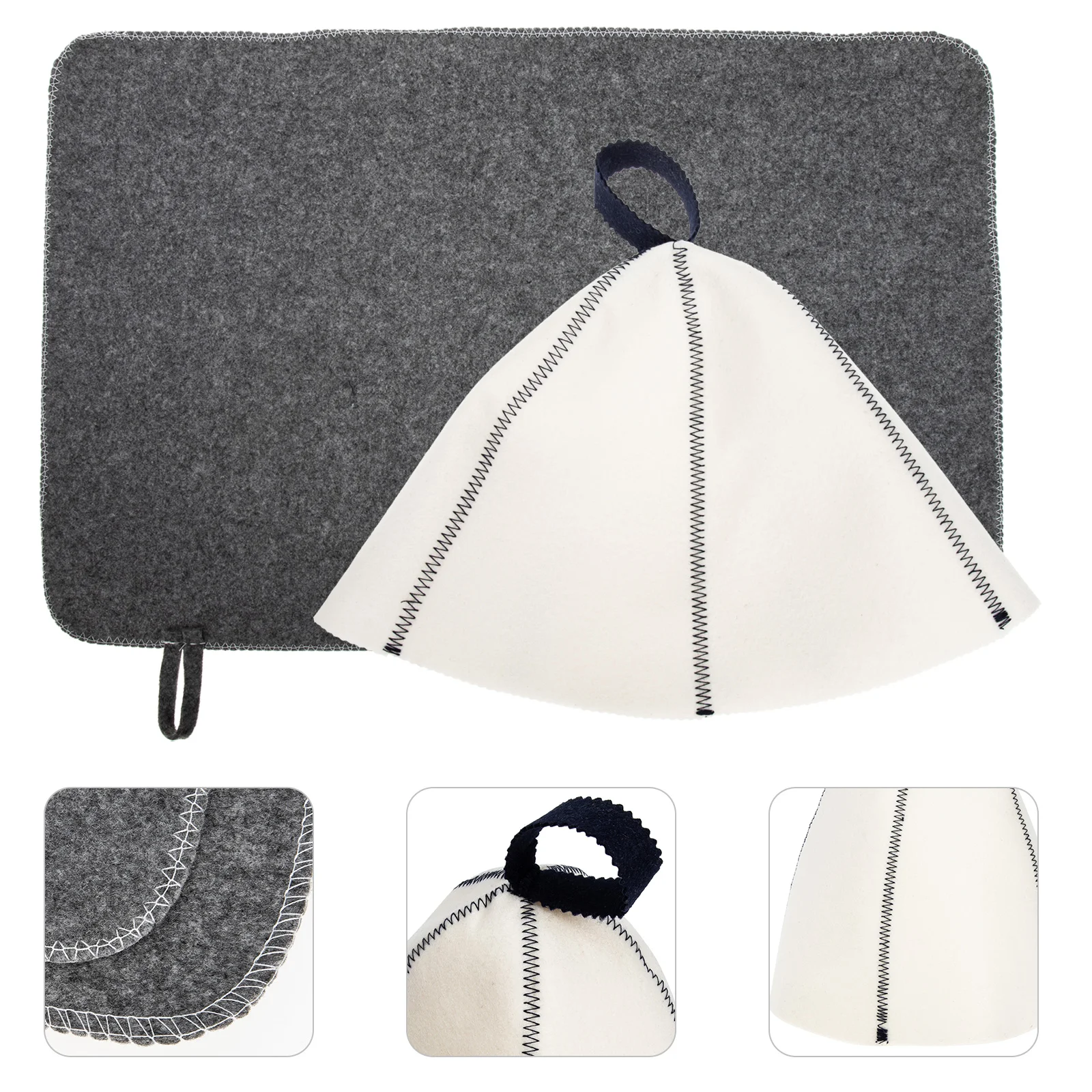 

Sauna Hat Felt Bath Cap Men Set Wool Cushion Hats Russian Kit Caps Room Vaporarium Hair Women Salon Pad Mat Head Cover Shower