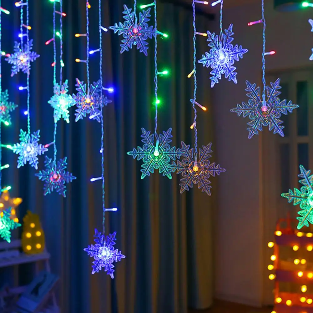 

Curtain Lamp Romantic Soft Lighting Decorative Fairy Lamp Waterproof Christmas Snowflake Icicle LED String Light Decoration