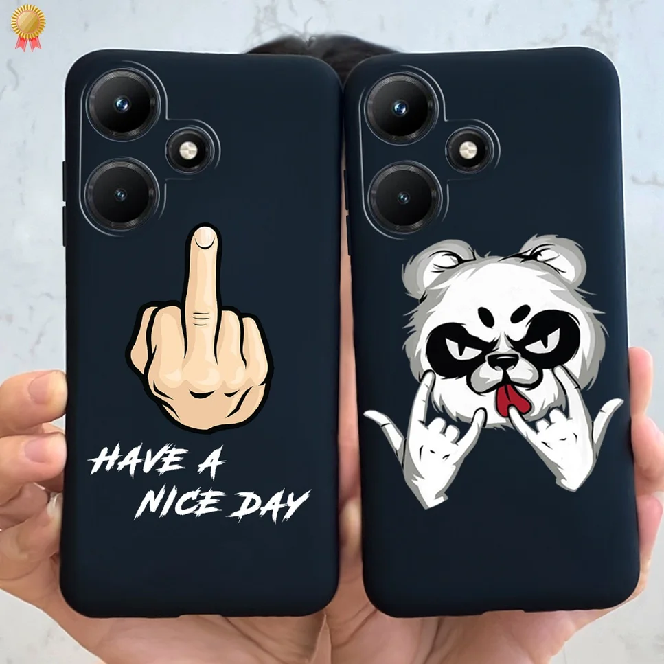Для Infinix Hot 10i 20i 30i Чехол черный розовый милый мягкий силиконовый чехол из ТПУ с