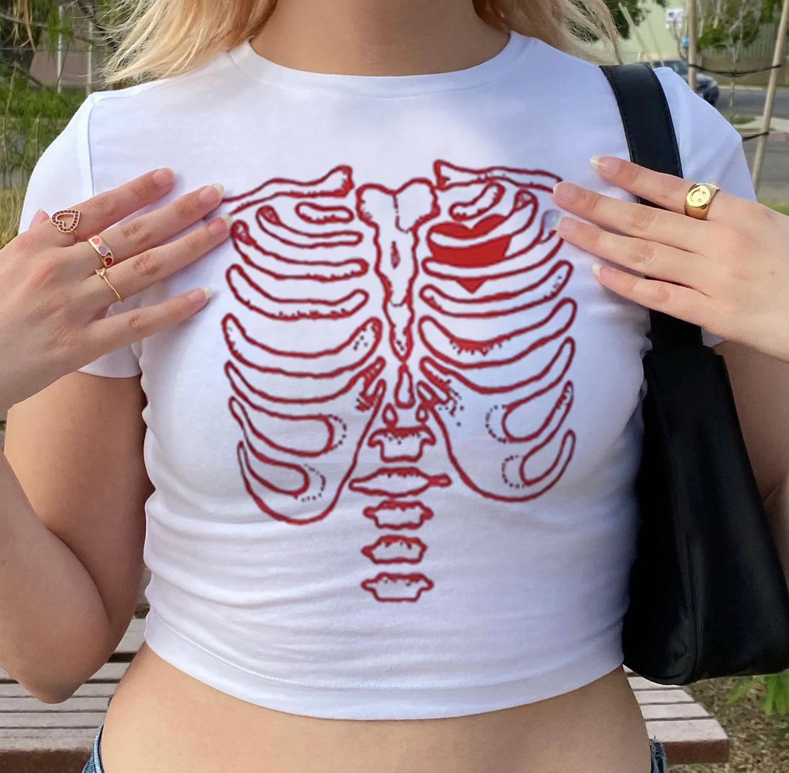 

2000s Aesthetic Y2k trashy vintage crop top Female korean fashion gothic graphic vintage tee cropped