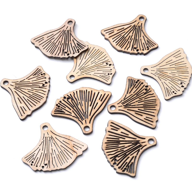 

30Pcs/Lot 40x48mm Natural Wood Leaves Pendant DIY Handmade Earring Wooden Slice Embellishment Ornaments Accessories