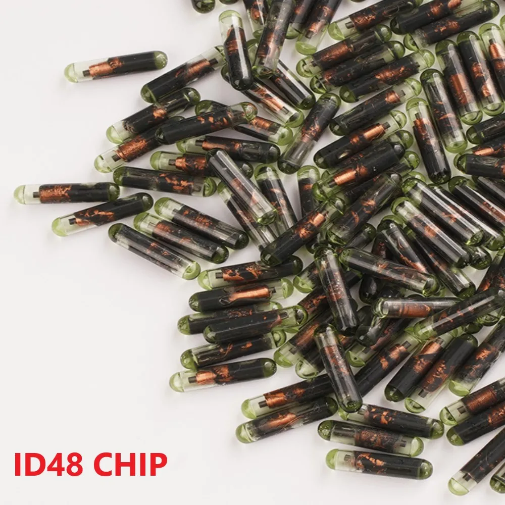 

10/20/30/50/100pcs Aftermarket ID48 ID 48 Transponder Chip Car Key Chip Blank OEM Auto Transponder Chip Glass ID 48 Unlock Chip