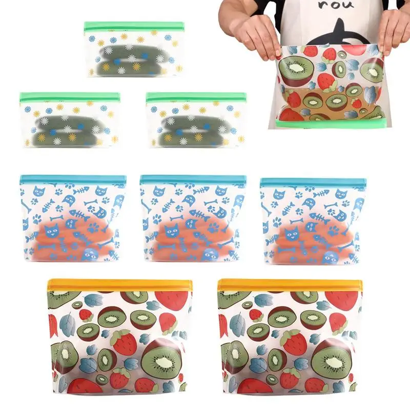 

Food Storage Bags Reusable Food Storage Snack Bag Leakproof Freezer Sandwich Lunch Bread Bags For Food Storage Wrap Durable Pack