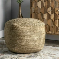 ottoman cover natural jute braided style pouf home decor modern foot stool cover handmade braided various sizes