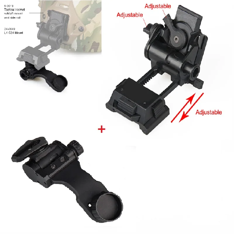 

Free Shipping L4 G24 Metal Night Vision Mount Helmet Fast Mount Adapter And PVS14 Dovetail J Arm Adapter For Hunting HS24-0049