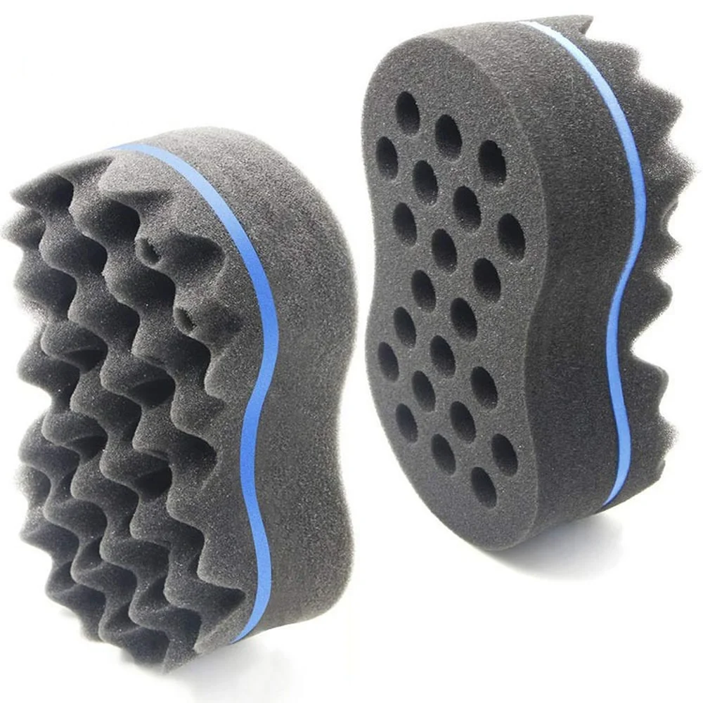 

Curly Hair Styling Sponge Brush Double Sided Sponge Brushes Multi-holes Side Braid Twist Hair Curl Wave hair brush for Afico