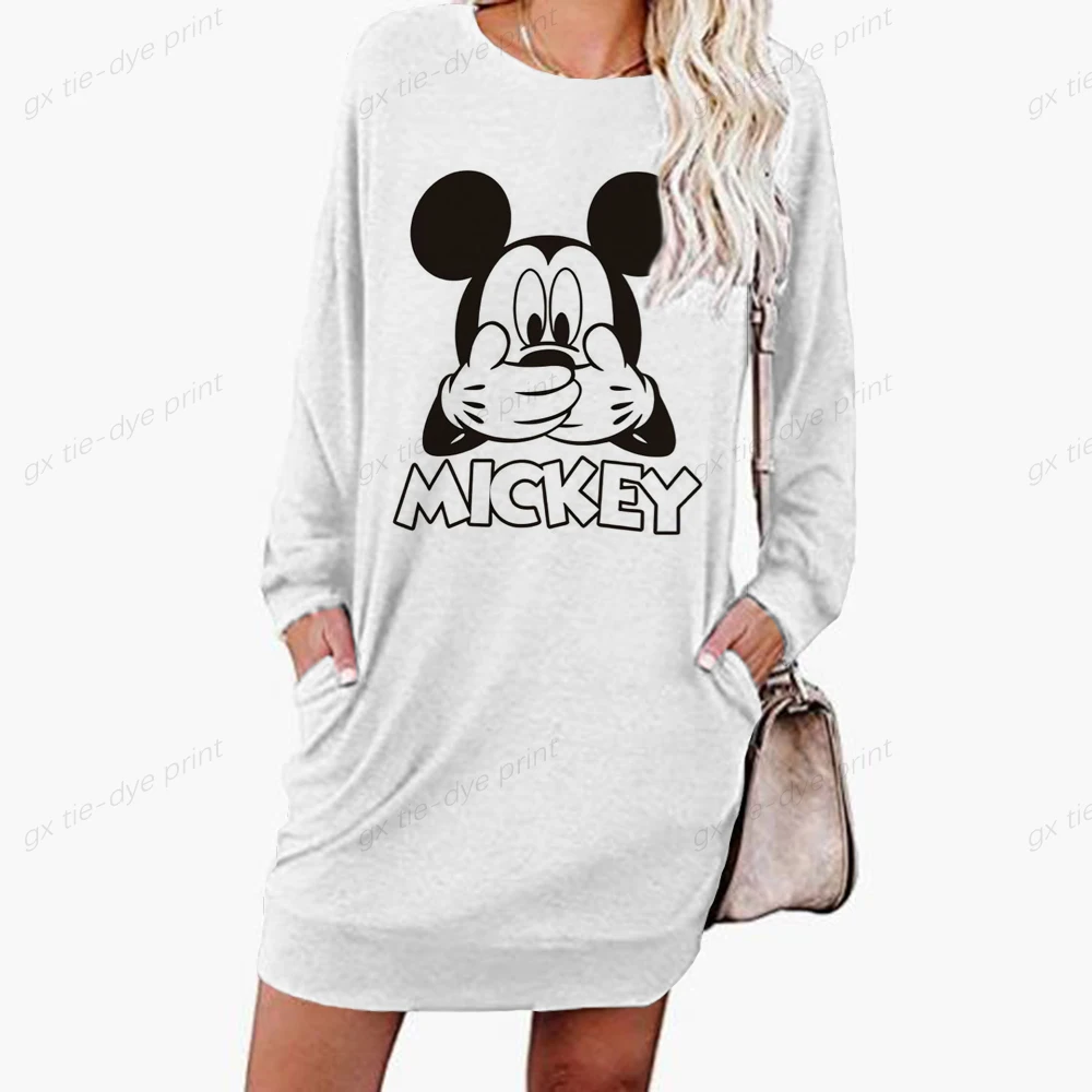 

Autumn Women Hoodies Long Sweatshirts 2022 Disney Minnie Mickey Mouse Fashion 3D Dye Female Sexy Dress Hoodie Tops Causal Coats