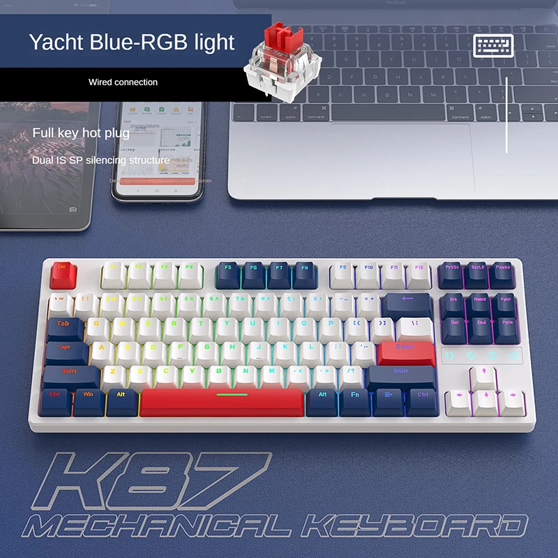

Backlit Hot Swappable Mechanical Gaming Keyboard, Customizable Diy Gaming Wired Usb Mechanical Keyboard For Gaming And Esports
