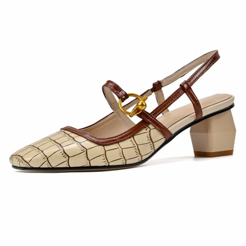 

Size 33-43 Summer High Heels Women's Shoes Fashion Sexy Metal Decoratio Leather shoes Retro Patchwork abrazine 15 colors Sandals