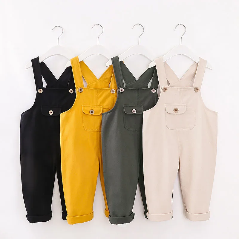 

New 2022 Children's Pants Dress 1-6 year old solid color suspenders