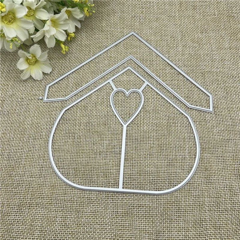 

Heart House Metal cutting dies mold Round hole label tag Scrapbook paper craft knife mould blade punch stencils dies