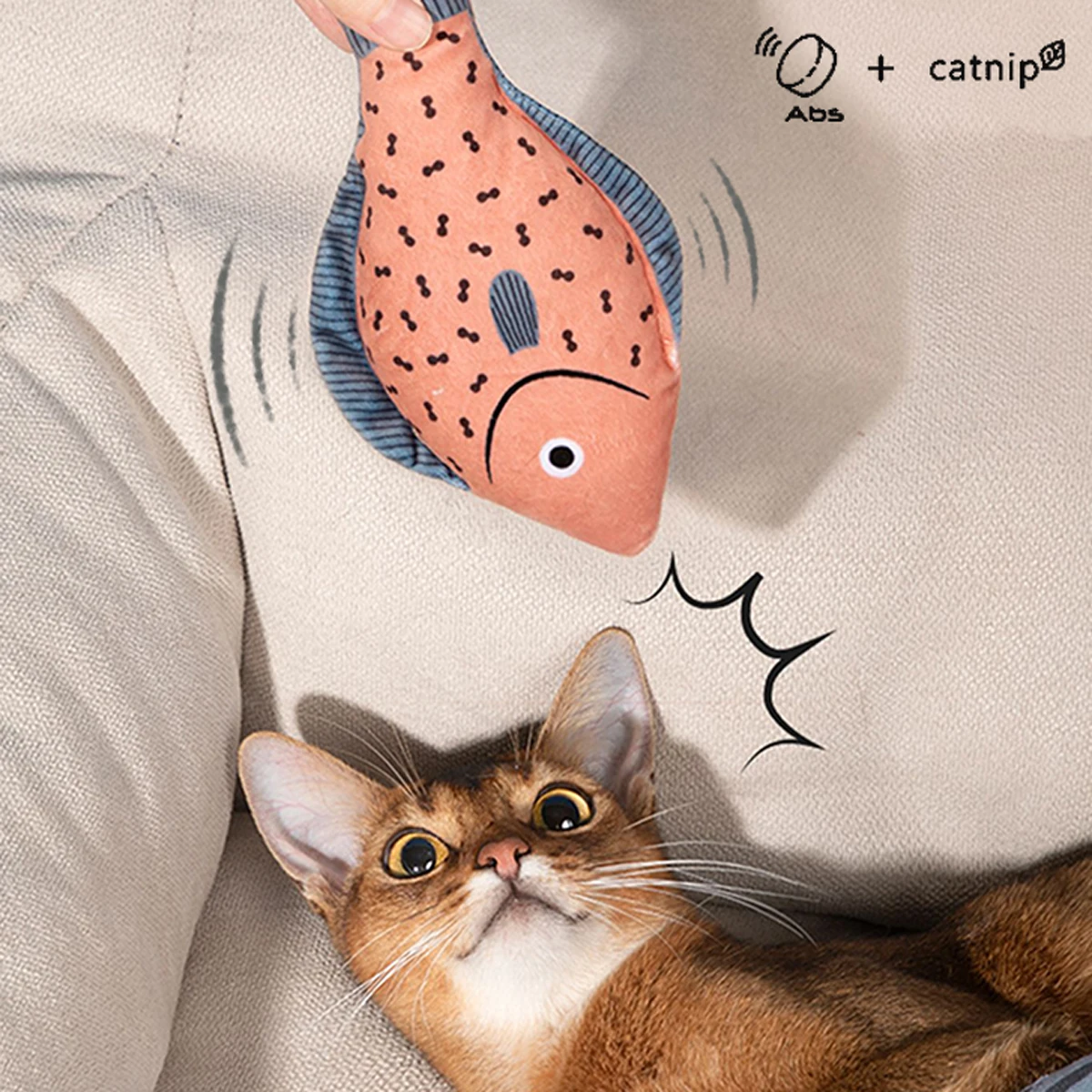 

Cat Toy Training Entertainment Fish Plush Stuffed Pillow Simulation Fish Catnip Cat Toy Fish Interactive Sounding Pet Chew Toys