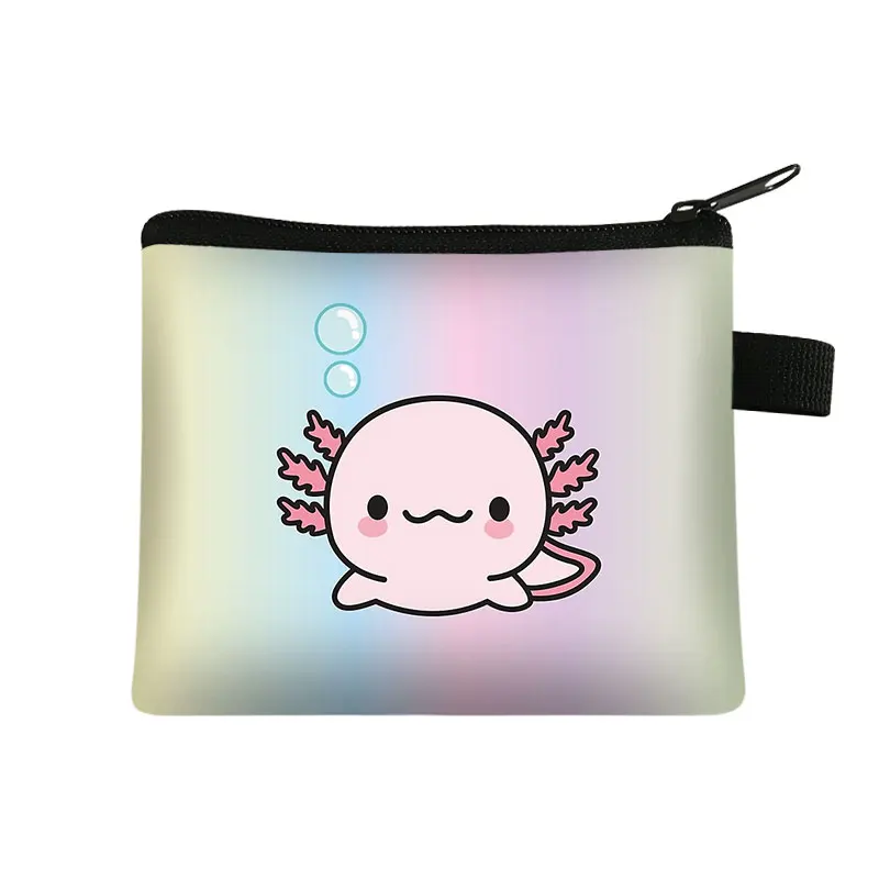 

Cute Axolotl Printing Coin Bag Women Purses Small Clutch Bag I LIke you A Lotl Mini Handbags Cute Casual Travel Coin Bags Gift