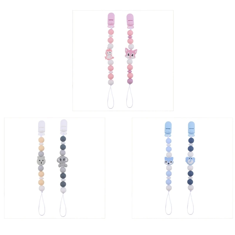 

Cute Pacifier Holder Teethers for Baby Boys Girls Teething Soothie-Toy with Clip for Baby Birthday Shower Christmas Gift
