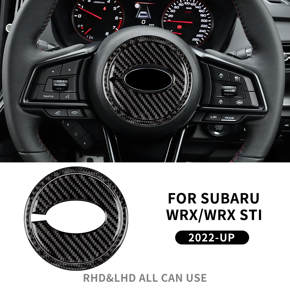 

Наклейка из настоящего углеродного волокна для Subaru WRX/WRX STI 2022 2023 2024, центр рулевого колеса автомобиля, черный, красный, аксессуары для внутренней отделки