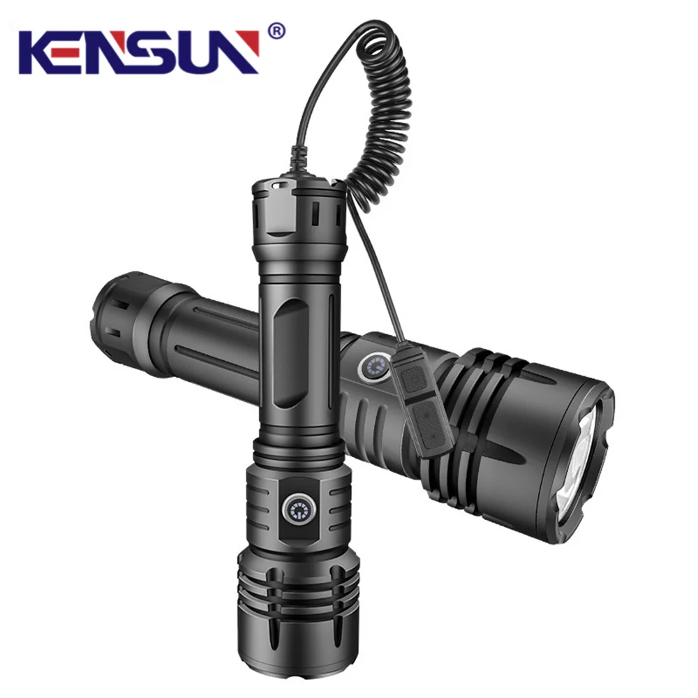 

New LED Tactical Mouse Tail Double Switch Flashlight Aluminum Cup Fixed Focus USB Charging Intelligent Reminder Tactical Torch