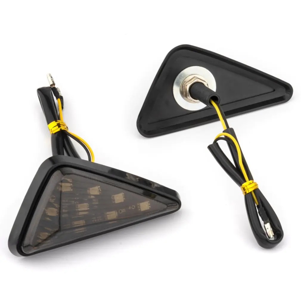 

Мотоциклетсветильник светодиодсветодиодный поворотные сигналы, 2 шт., дымчатые треугольные заподлицо, водонепроницаемый сигнал поворота д...