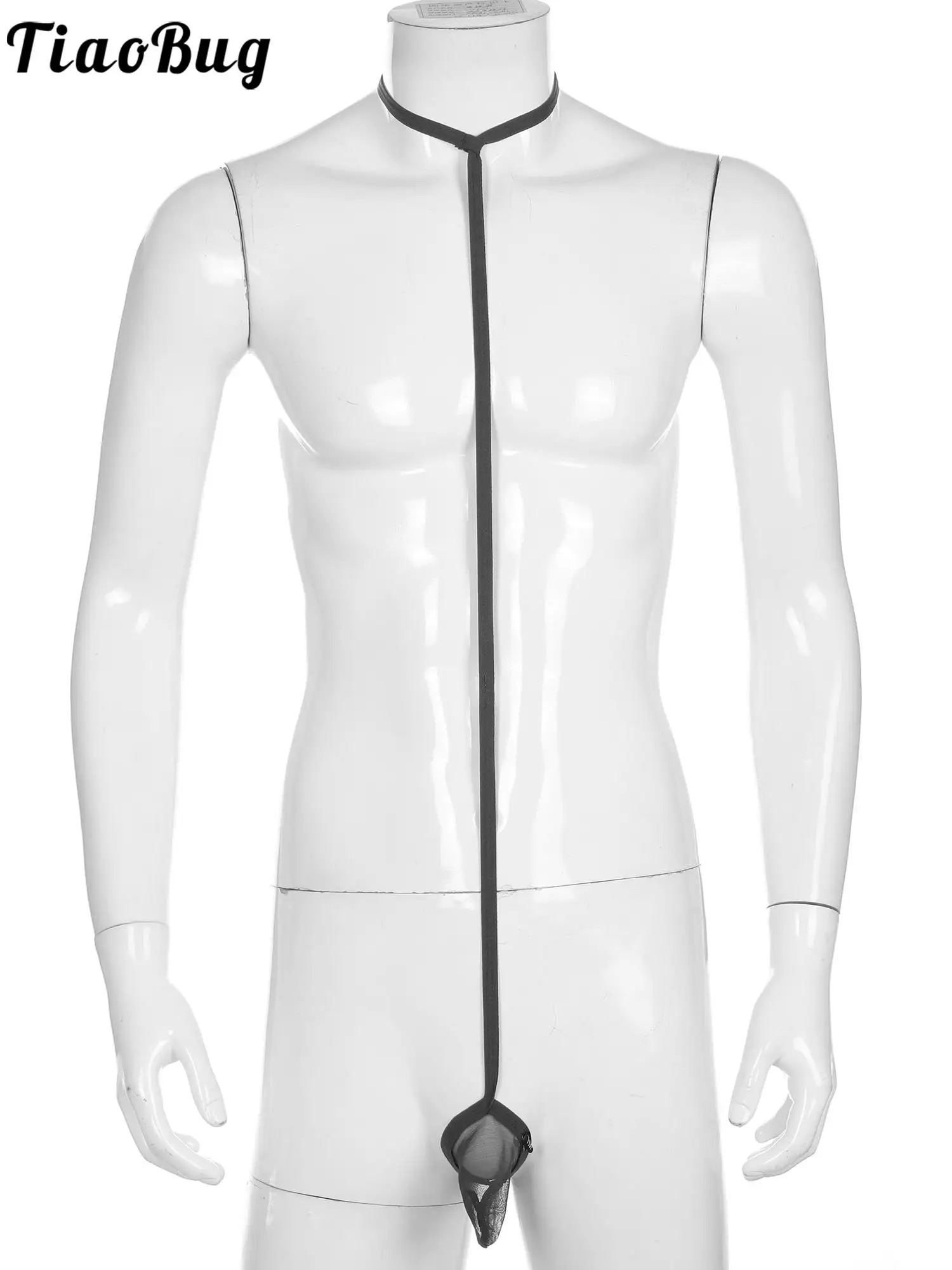 

Мужские прозрачные сетчатые стринги Tiaobug из чистого нейлона с пузырьковым мешочком, стринги с лямкой на шее, дышащее нижнее белье для ночног...