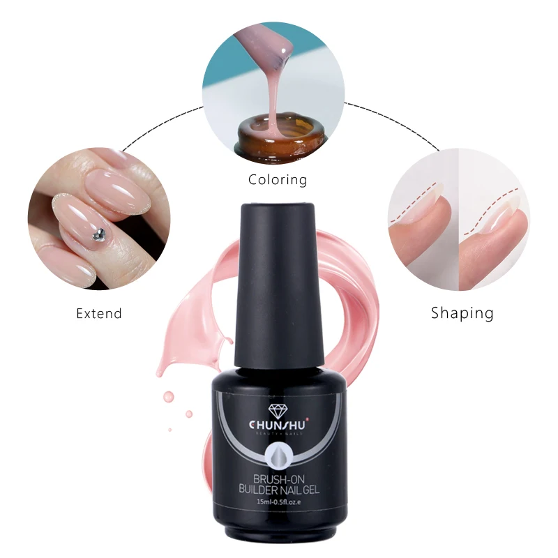 

CHUNSHU Self Leveling Rubber Base Gel Polish Nude Color Extension Soft Gel Semi Permanent Varnish Manicure Nails Art Nail Repair