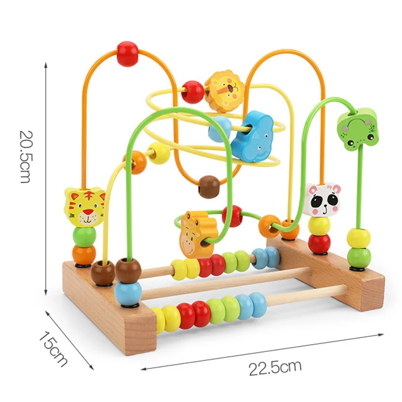 Montessori Baby Toys Wooden Roller Coaster Bead Maze Toddler Early Learning Educational Puzzle Math Toy for Children 1 2 3 Years images - 6