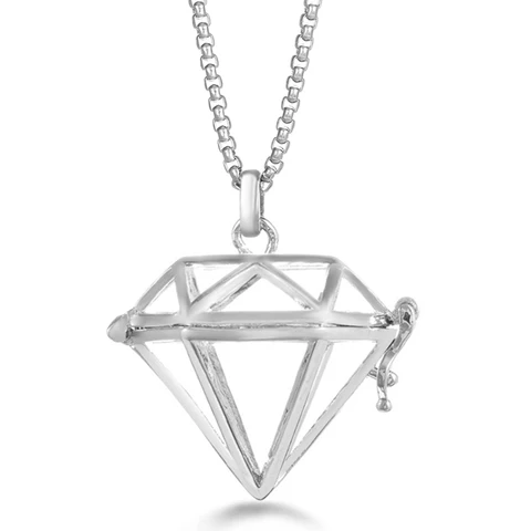 Мексиканские колокольчики, кристалл, ароматерапия, эфирное масло, диффузор, птичья клетка, дизайнерское ожерелье, цепь из титановой стали, подвеска, ювелирные изделия