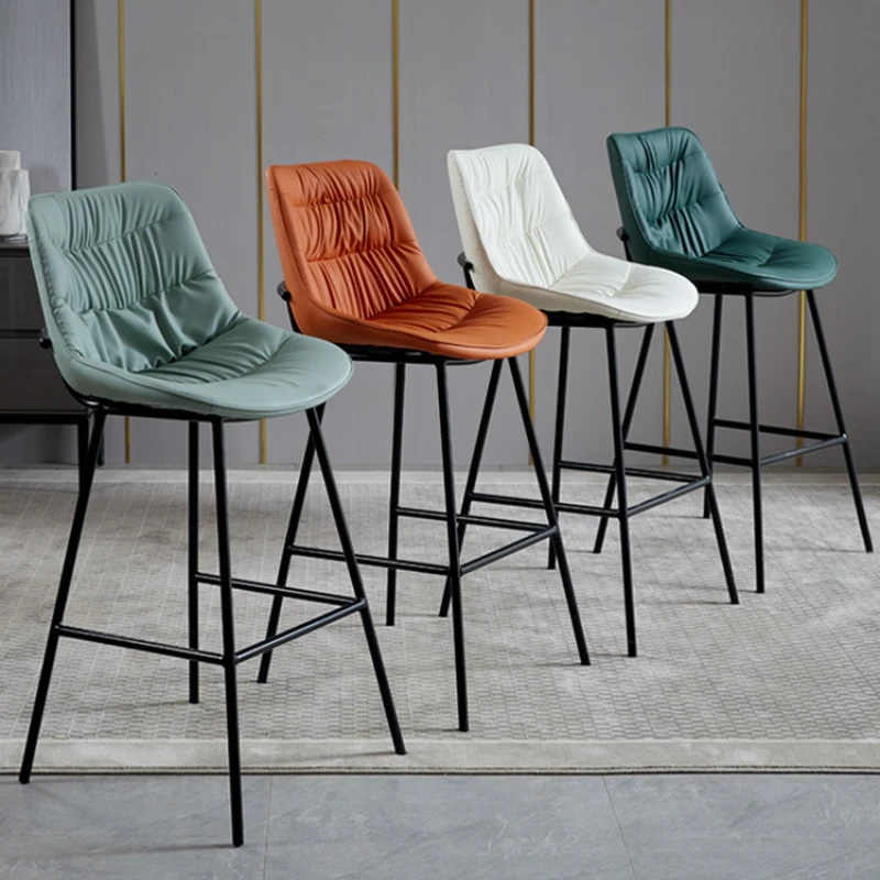 

Nordic Leather Bar Chairs Modern Simple High Stools Luxury Commercial Bar Stools Kitchen Counter Stools Home Bar Furniture