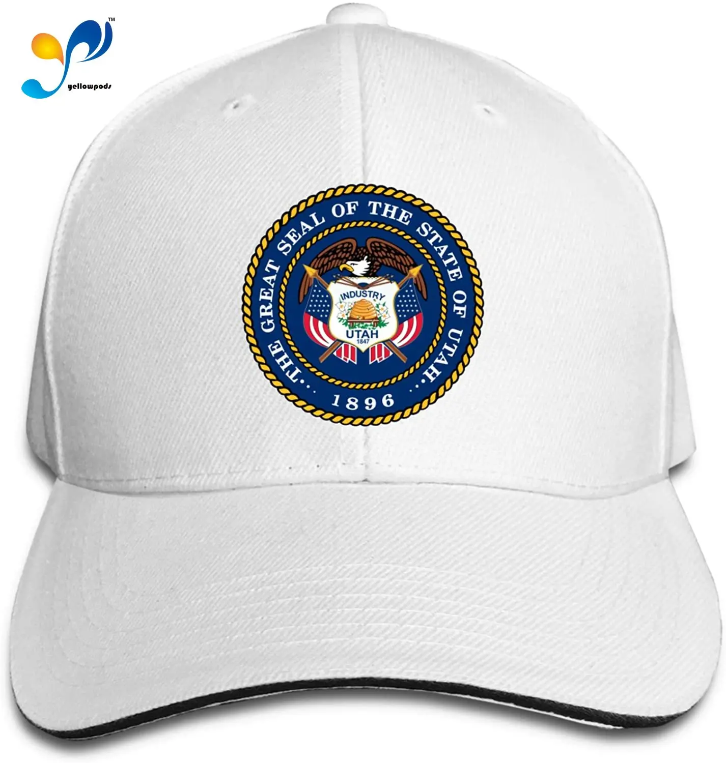 

Seal of Utah Sandwich Cap Man's Women's Casquette Free Regulating