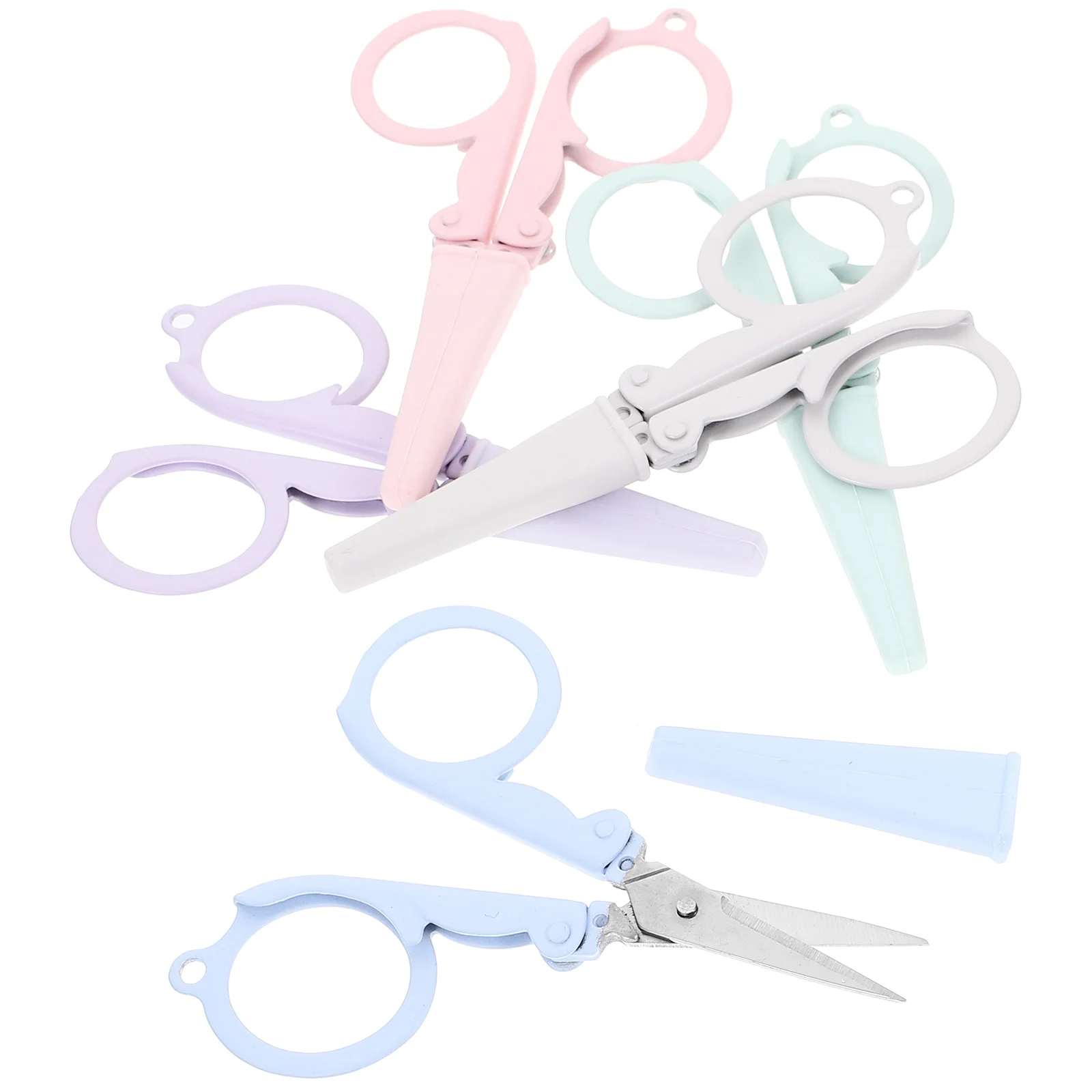 

5 Pcs Tiny Scissors Folding Paper Cut Small Sewing Stainless Steel Lightweight Travel Mini