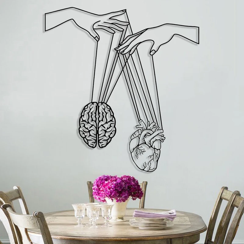 

Brain And Heart Art Decor For Home Office Living Room, Room Decor Aesthetic Acrylic Material Optional Sizes