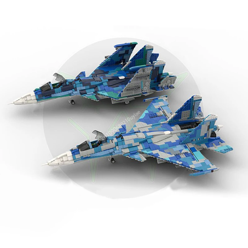 1973шт Moc 1:34 Масштаб России Судуй | SU-33 Flanker D Модель истребителя Строительные блоки