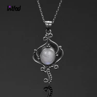 vintage pendants natural moonstone necklace for women men 8x10mm stone 925 sterling silver jewelry wholesale