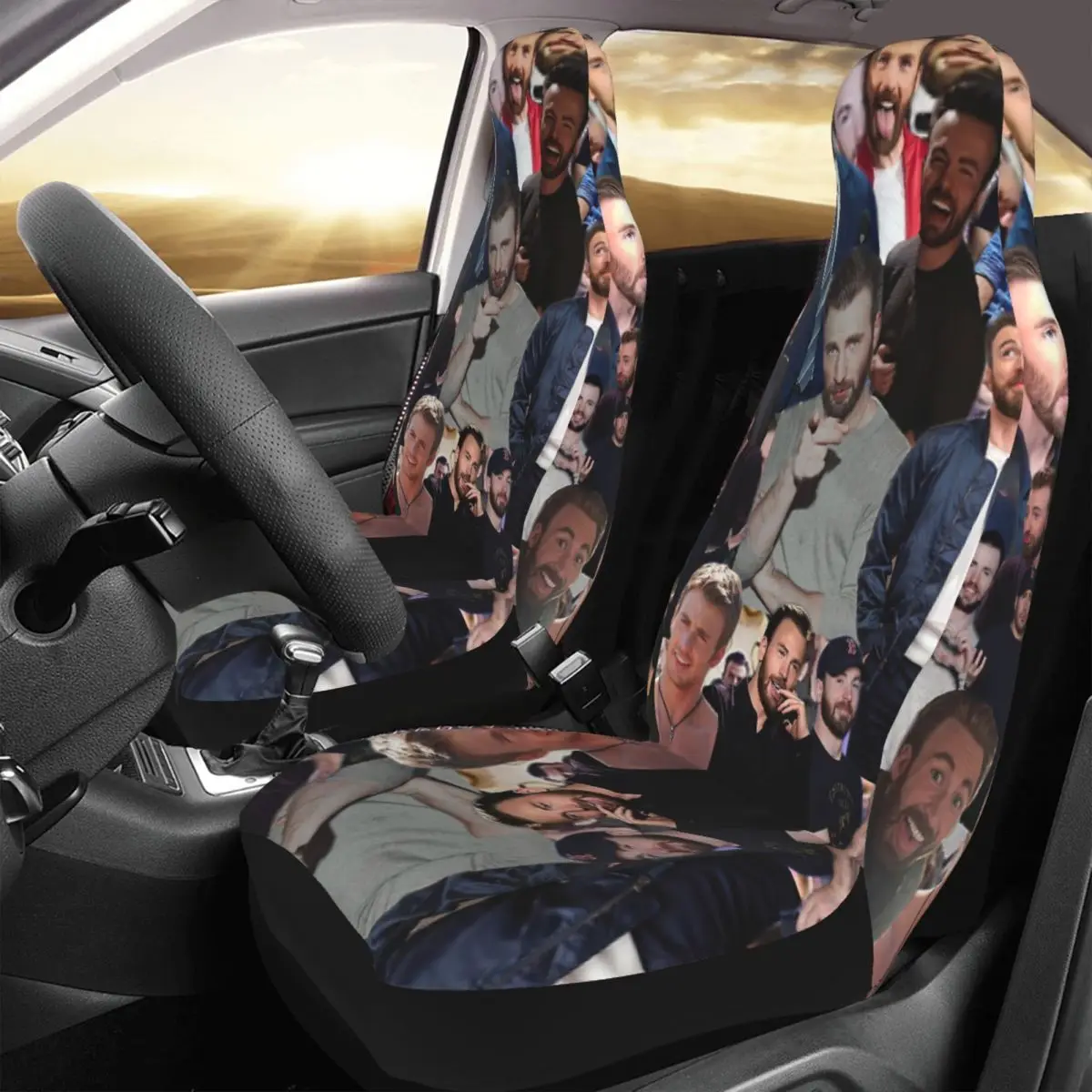 

Чехол на сиденье автомобиля с принтом Криса Эванса (дизайн коллажа)