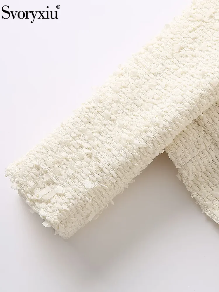 Svoryxiu модные подиумные осенне-зимние бежевые повседневные куртки женские тонкие