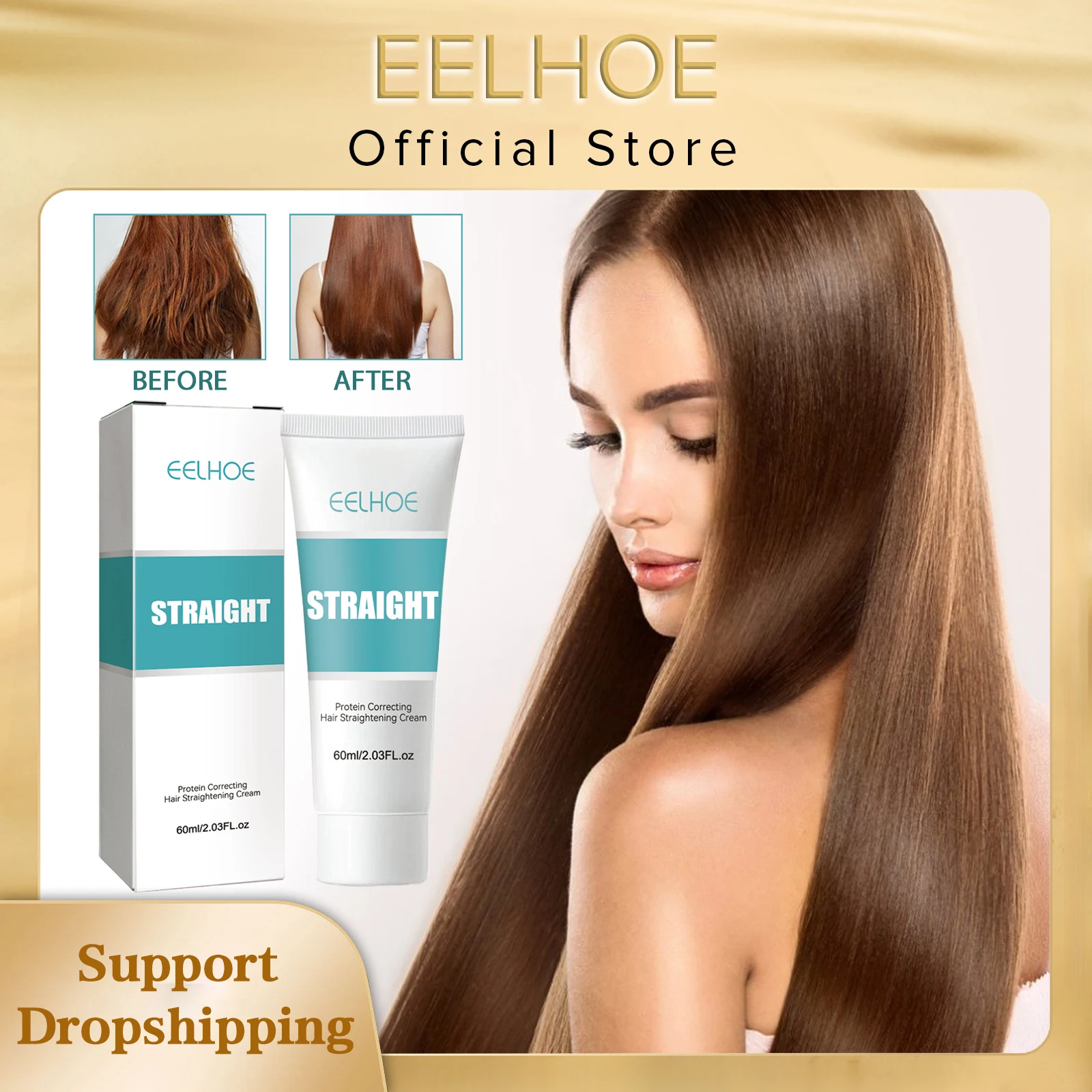 

Sdotter EELHOE Keratin Hair Straightening Cream Professional Damaged Treatment Faster Smoothing Curly Hair Care Protein Correcti