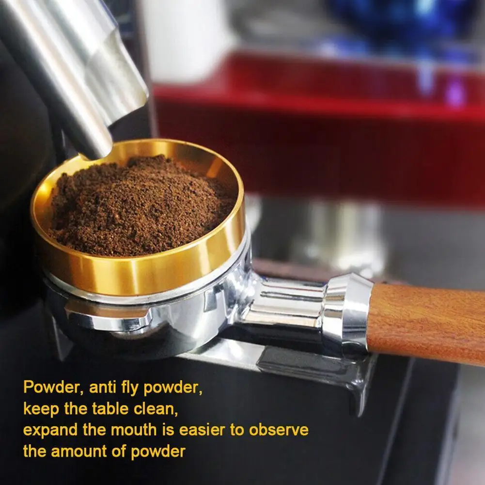 

51/53/58mm Dosing Aluminium Alloy Coffee Espresso Dosing Funnel Compatible for 51/54/58mm Portafilter A8Q7