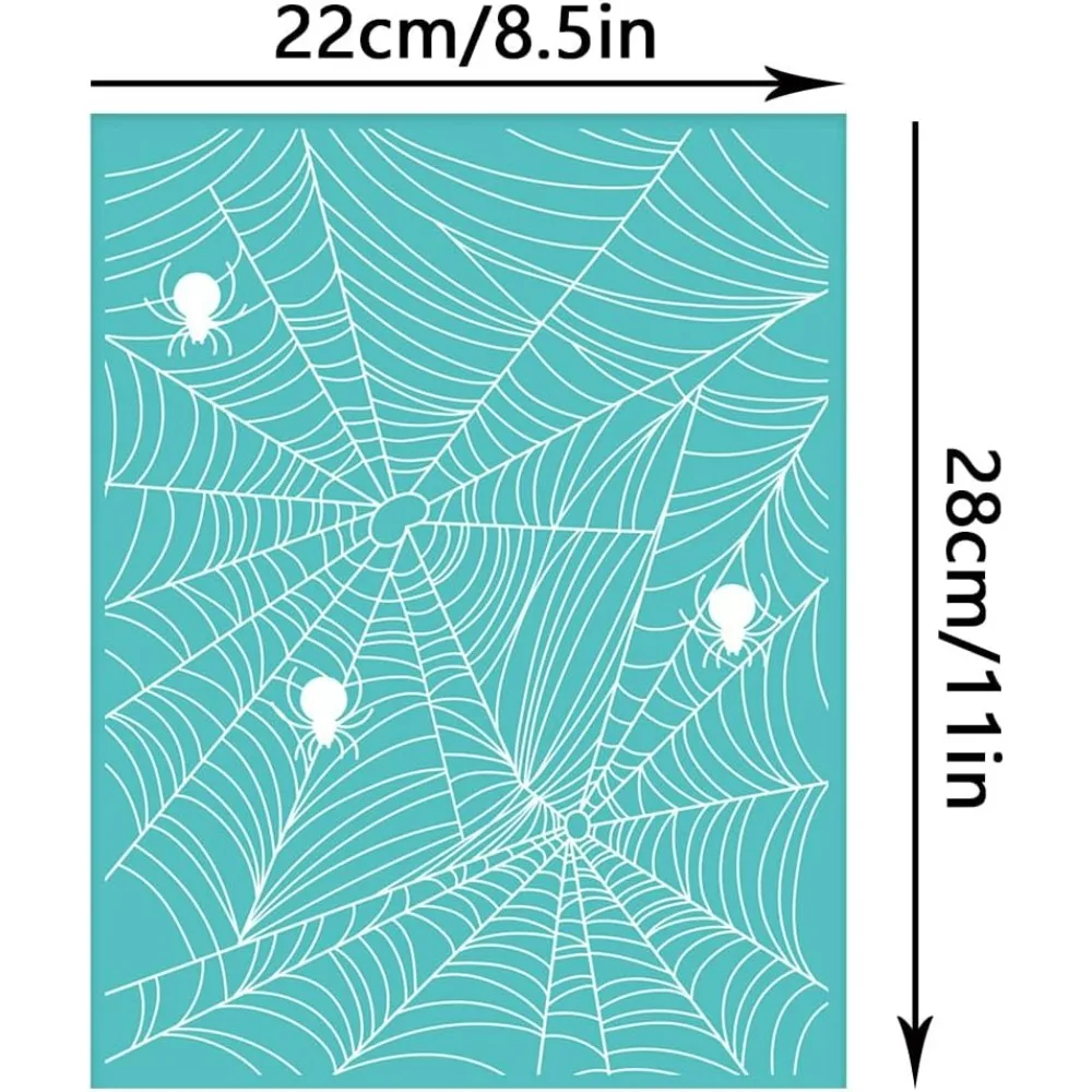 2 шт. 8 6x11 дюймов самоклеящиеся трафареты для шелкографии Хэллоуин паутина