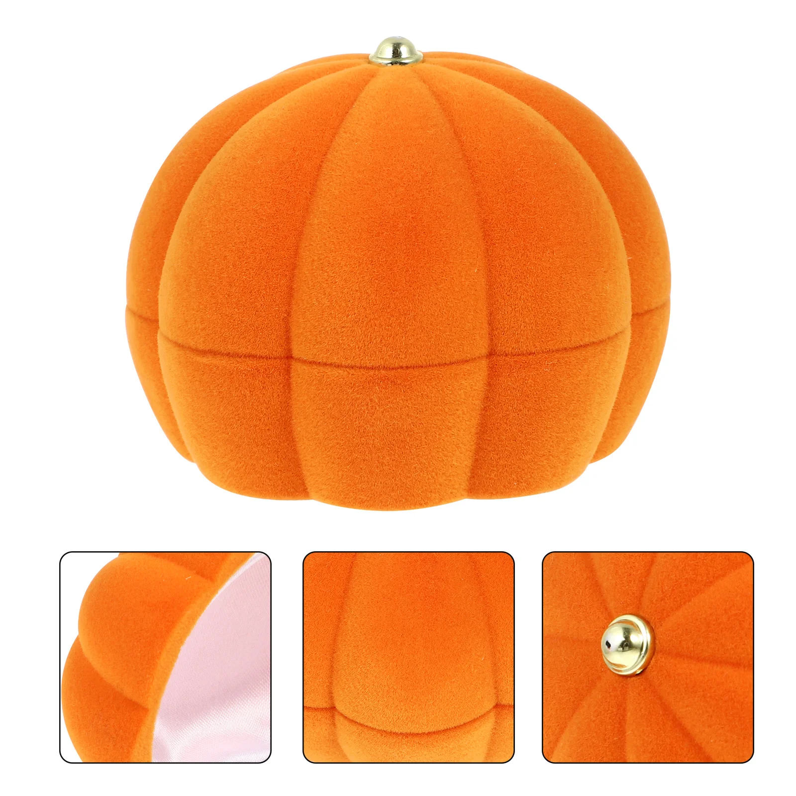 

Box Ring Pumpkin Jewelry Case Wedding Necklace Hinged Earrings Boxes Gift Studs Displaytrinket Organizer Holder Storage