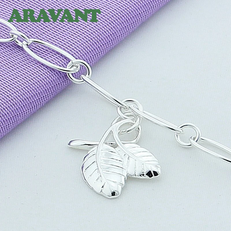 Aravant 925 Серебряный лист Шарм Браслеты для женщин модные ювелирные изделия