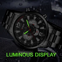 fashion mens watches stainless steel quartz wrist watch for men business casual leather watch luminous clock relogio masculino