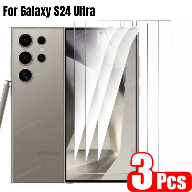 KingZeYi Samsung Galaxy S24 Ultra Plus Защитная пленка из закаленного стекла набор 3 предметов HD
