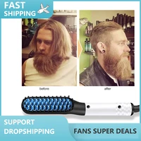 fast beard styler hair comb brush beard straightener multifunctional negative ion straightening comb hair curler
