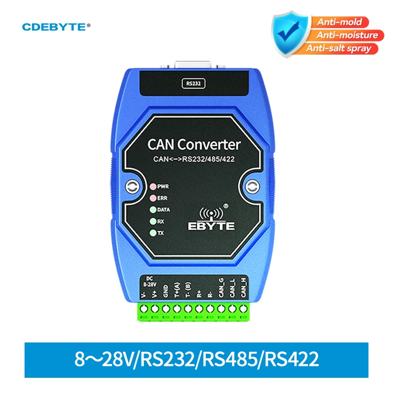 Фото Преобразователь CAN в последовательный протокол Can в RS485/RS232/RS422 CDEBYTE ECAN-401S Встроенный часовой таймер Широкий диапазон передачи постоянного тока 8–28 В №3