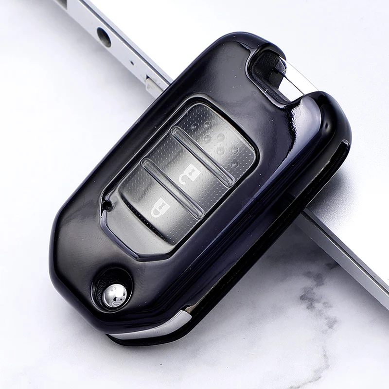 

TPU Car Key Case Key Holder Cover Key Chain Ring for Honda Accord Civic CR-V HR-V Vezel Jade Crider Odyssey 2015 - 2020