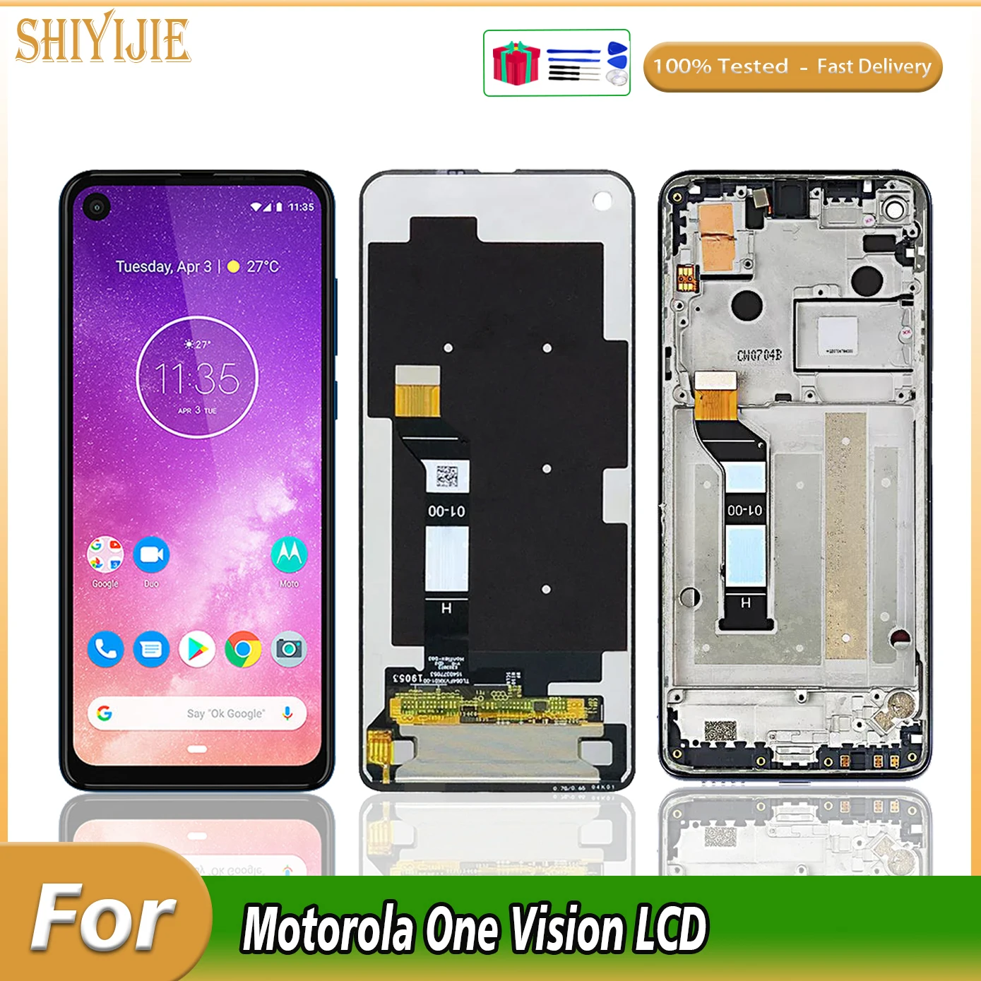 Оригинальный ЖК-дисплей 6,3 дюйма для Moto One Vision, ЖК-дисплей для P50 XT1970 One Action XT2013, ЖК-дисплей