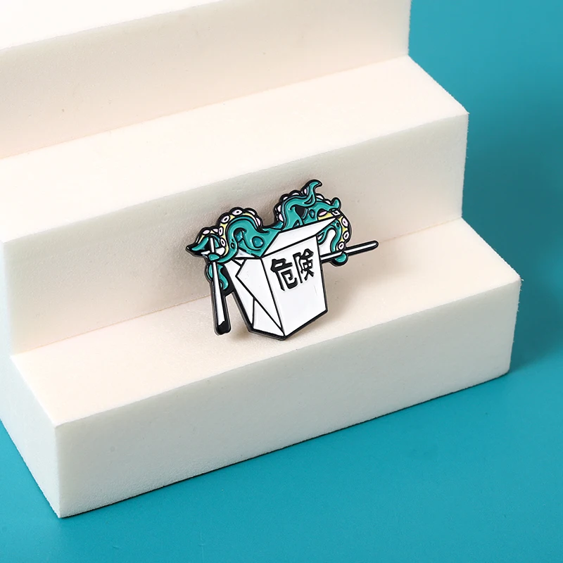 Эмалированные булавки в виде осьминога нагрудные значки броши на заказ опасных