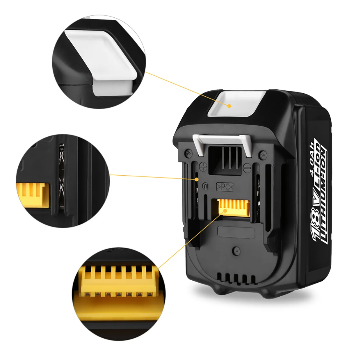 Литий-ионный аккумулятор 18 в 4000 мАч для Makita BL1860 BL1850 BL1840 BL1830 BL1820 BL1815 LXT400 с